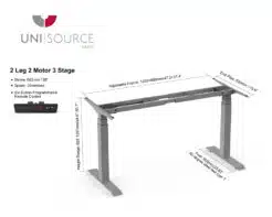 Atlas 3-Stage Adjustable Height Power Lift Table Base