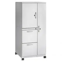 4-High Wardrobe-Cupboard Tower, Right-Hand, File/File, with Casters