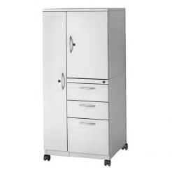 4-High Wardrobe-Cupboard Tower, Left-Hand, Box/Box/File, with Casters