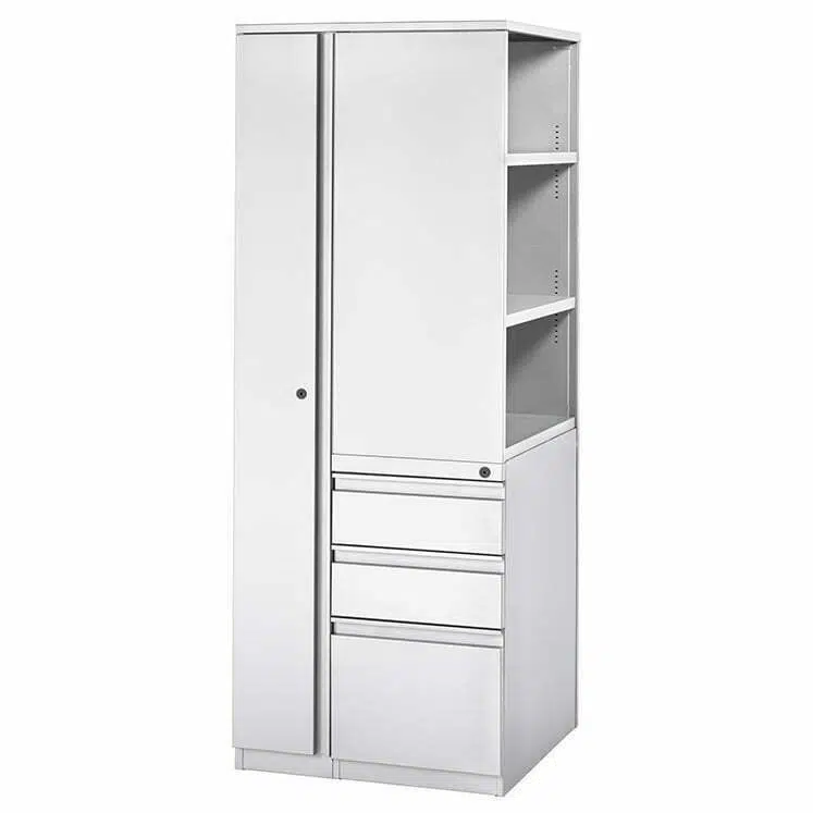 5-High Wardrobe-Bookcase Tower, Left-Hand, Box/Box/File