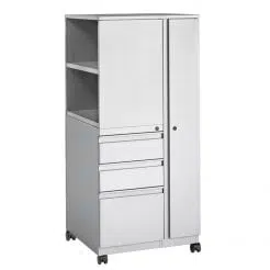 4-High Wardrobe-Bookcase Tower, Right-Hand, Box/Box/File, with Casters